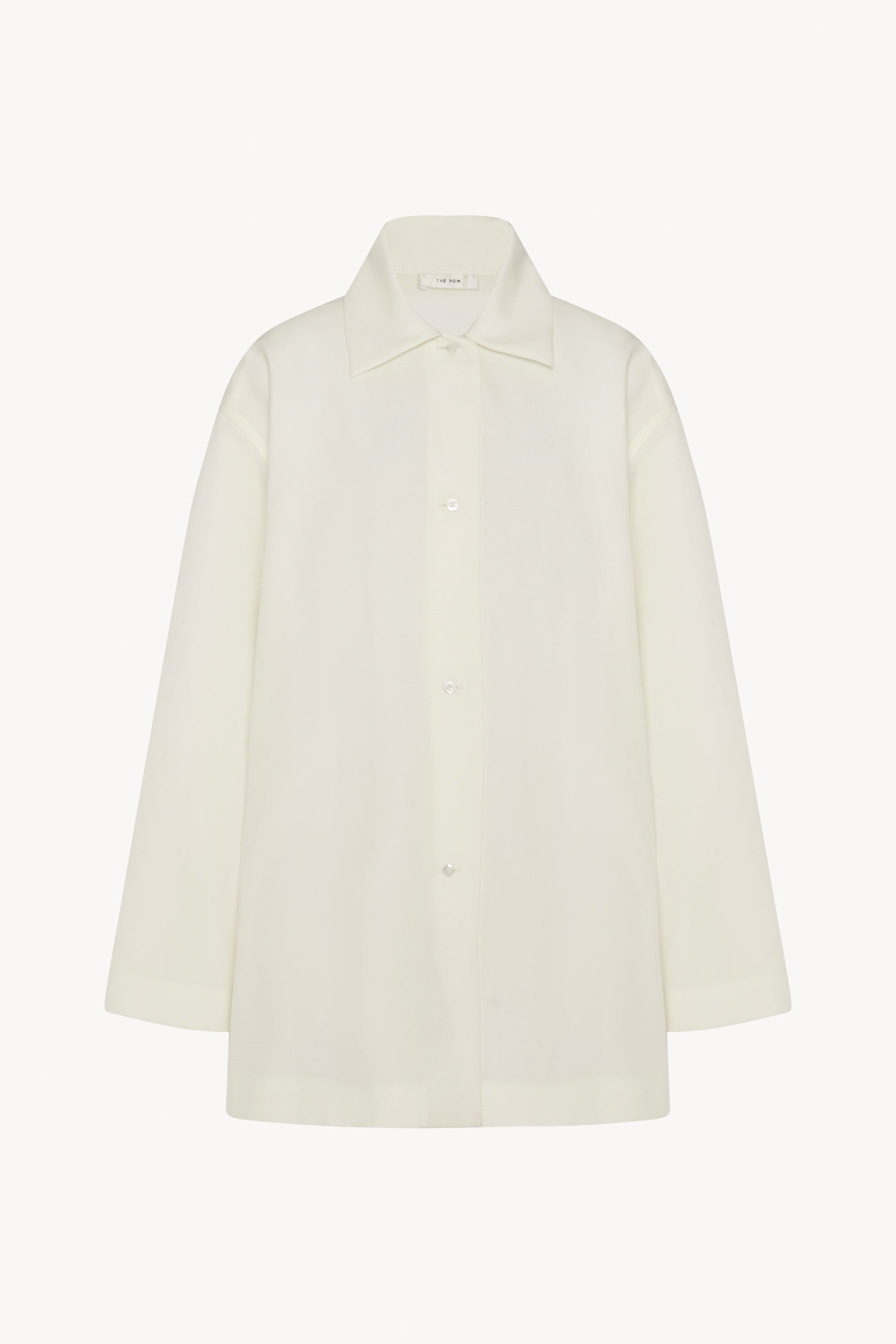 Rigel Shirt White in Wool – The Row