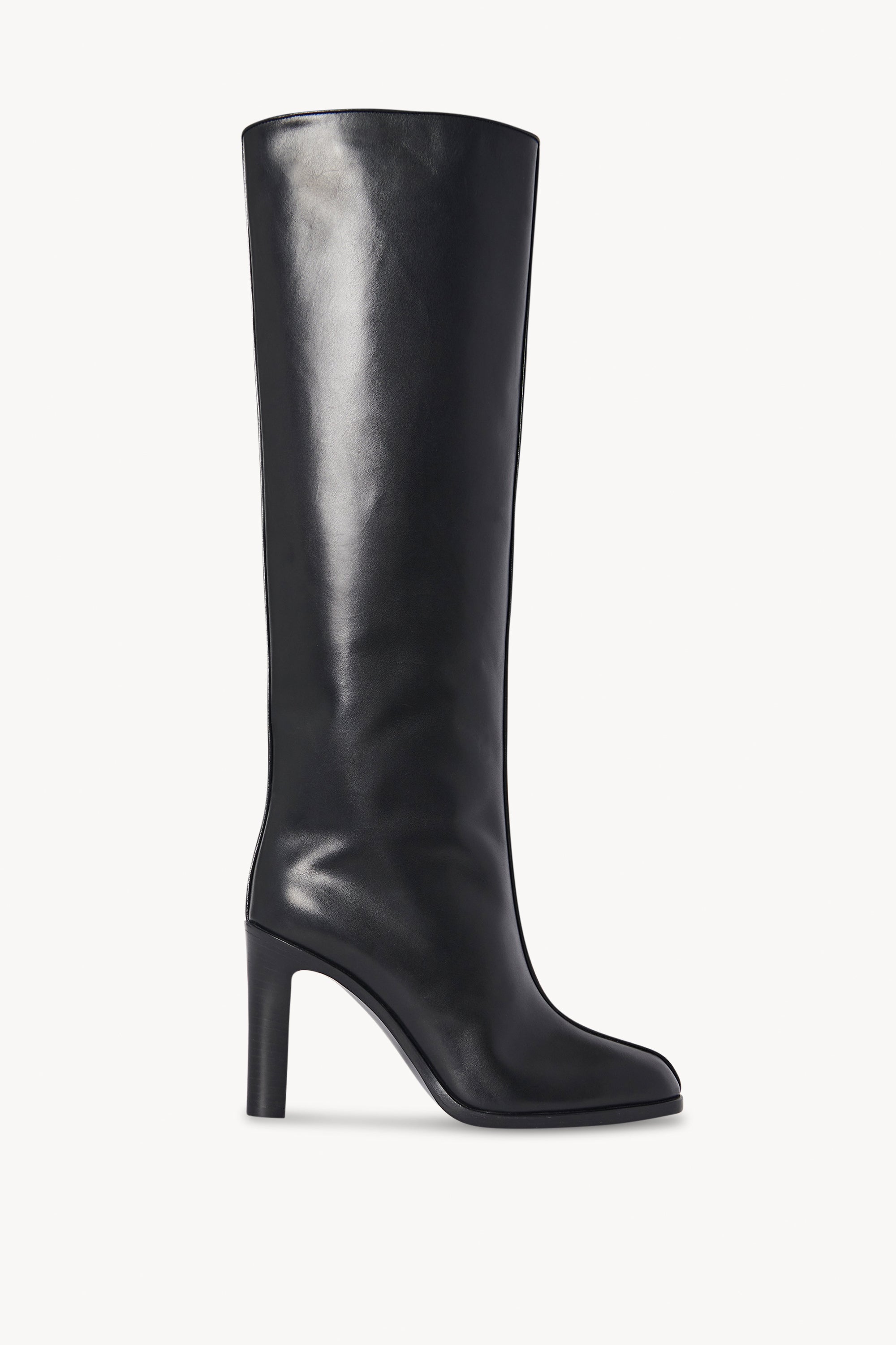 Wide Shaft Boot Black in Leather The Row