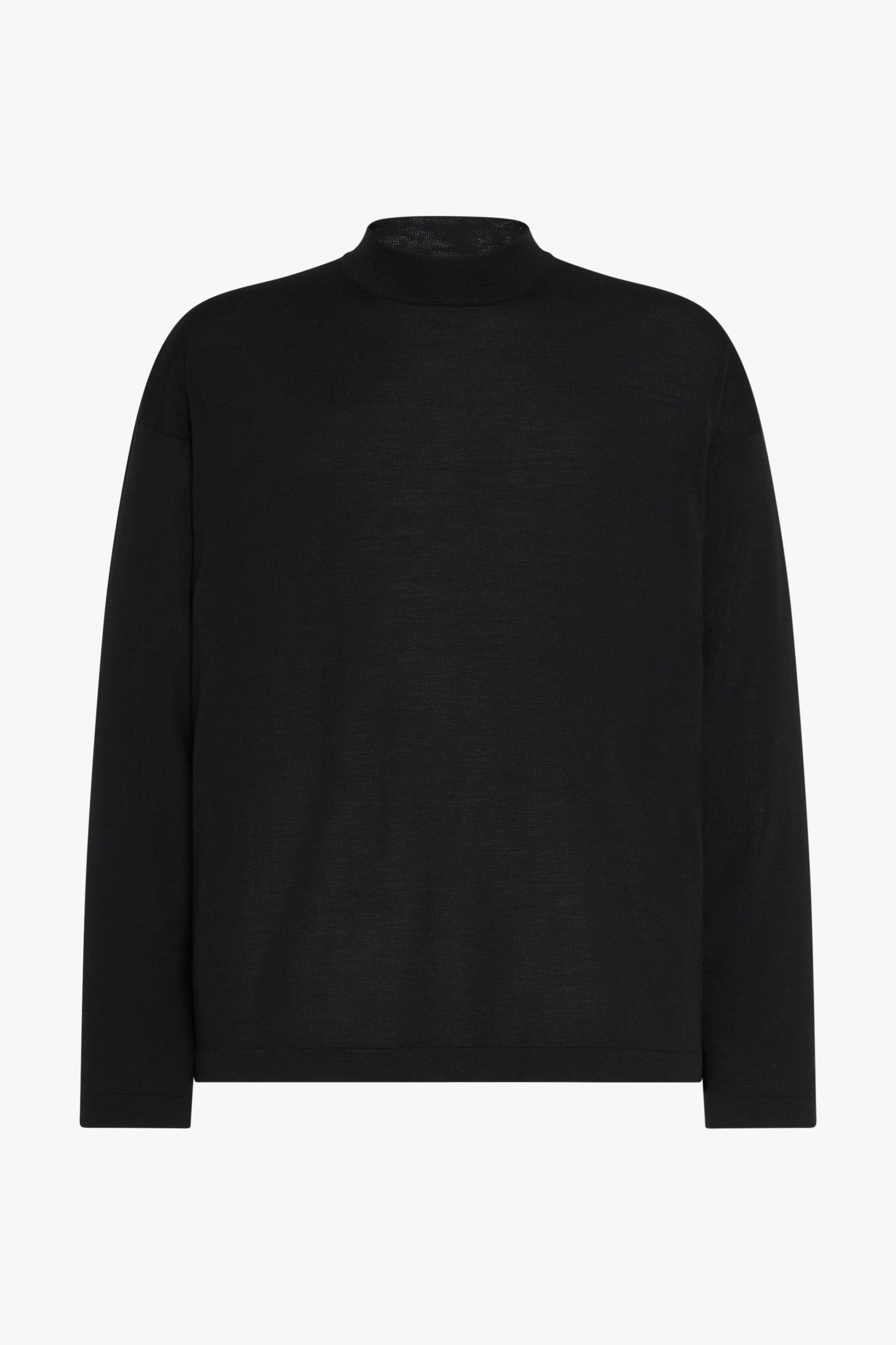 Delsie Mock Neck Black in Wool – The Row