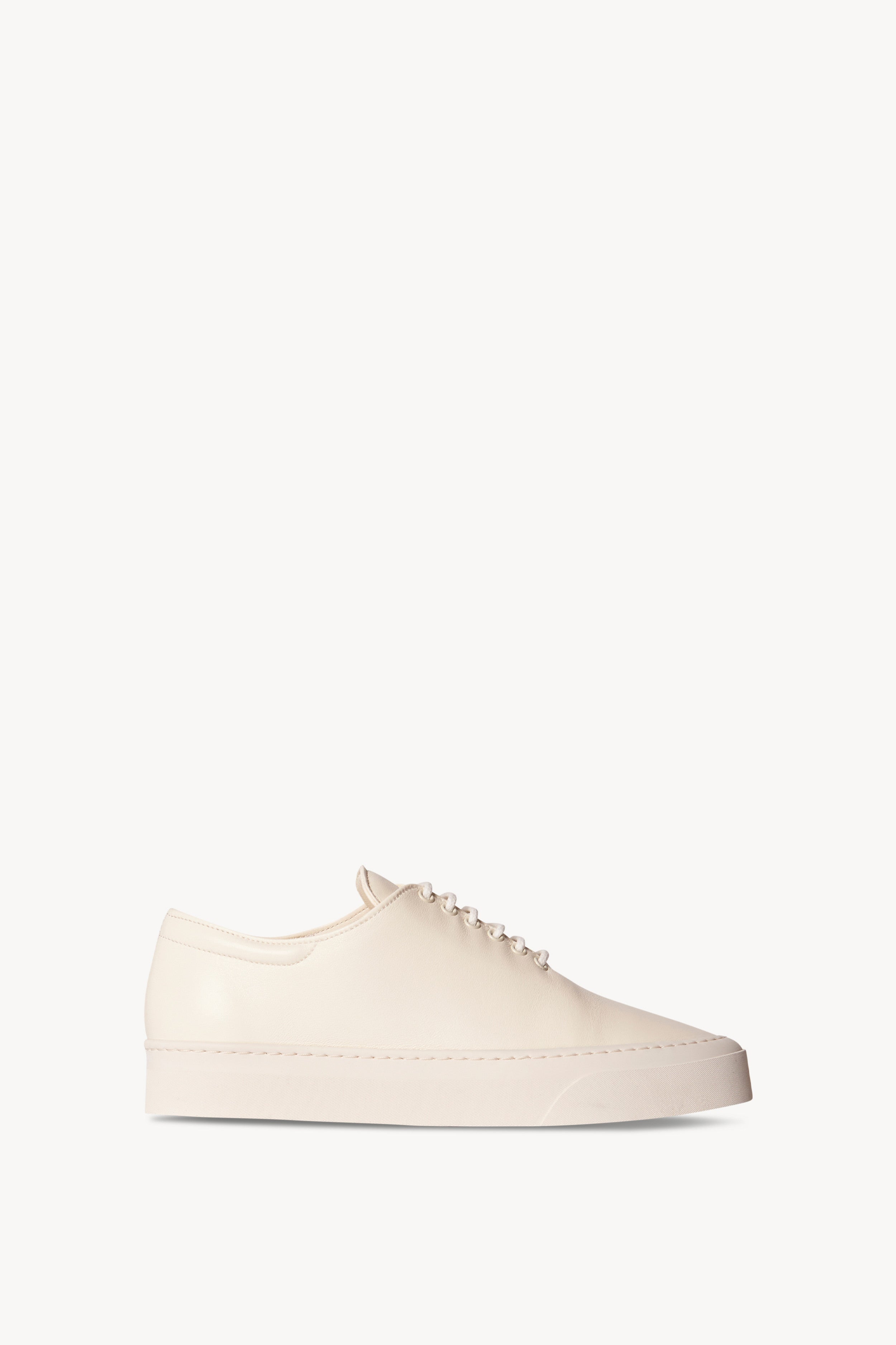 Marie H Lace-Up Sneaker White in Leather – The Row