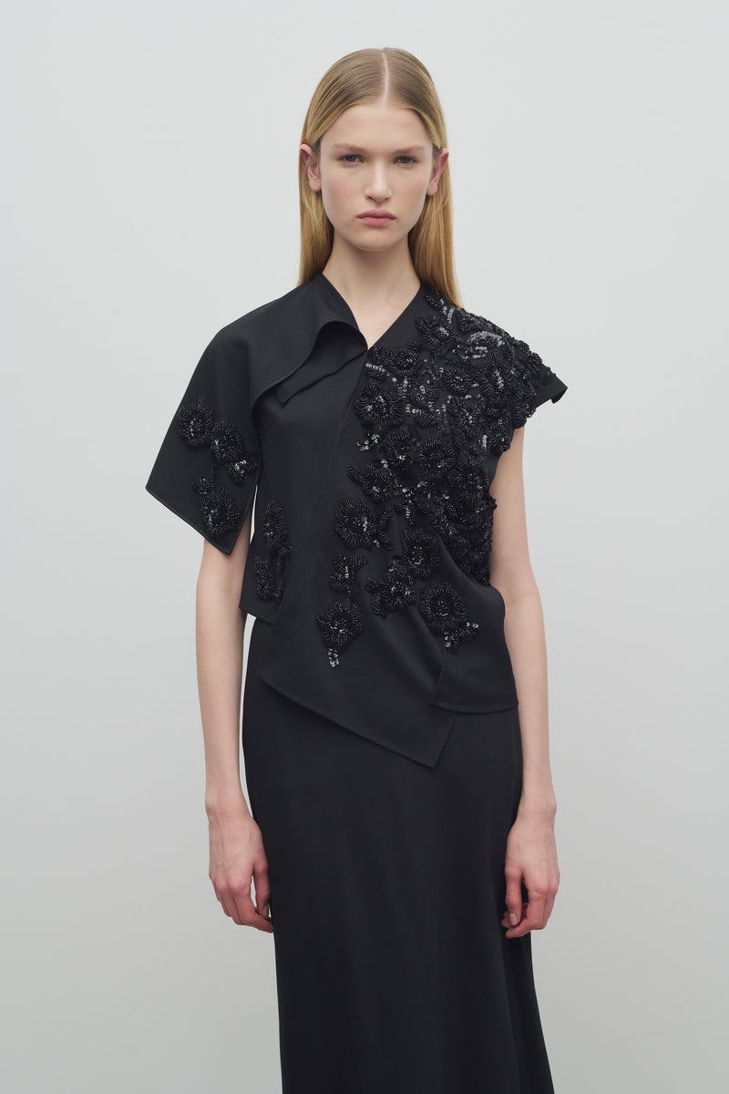 Dossine Top in Embroidered Wool