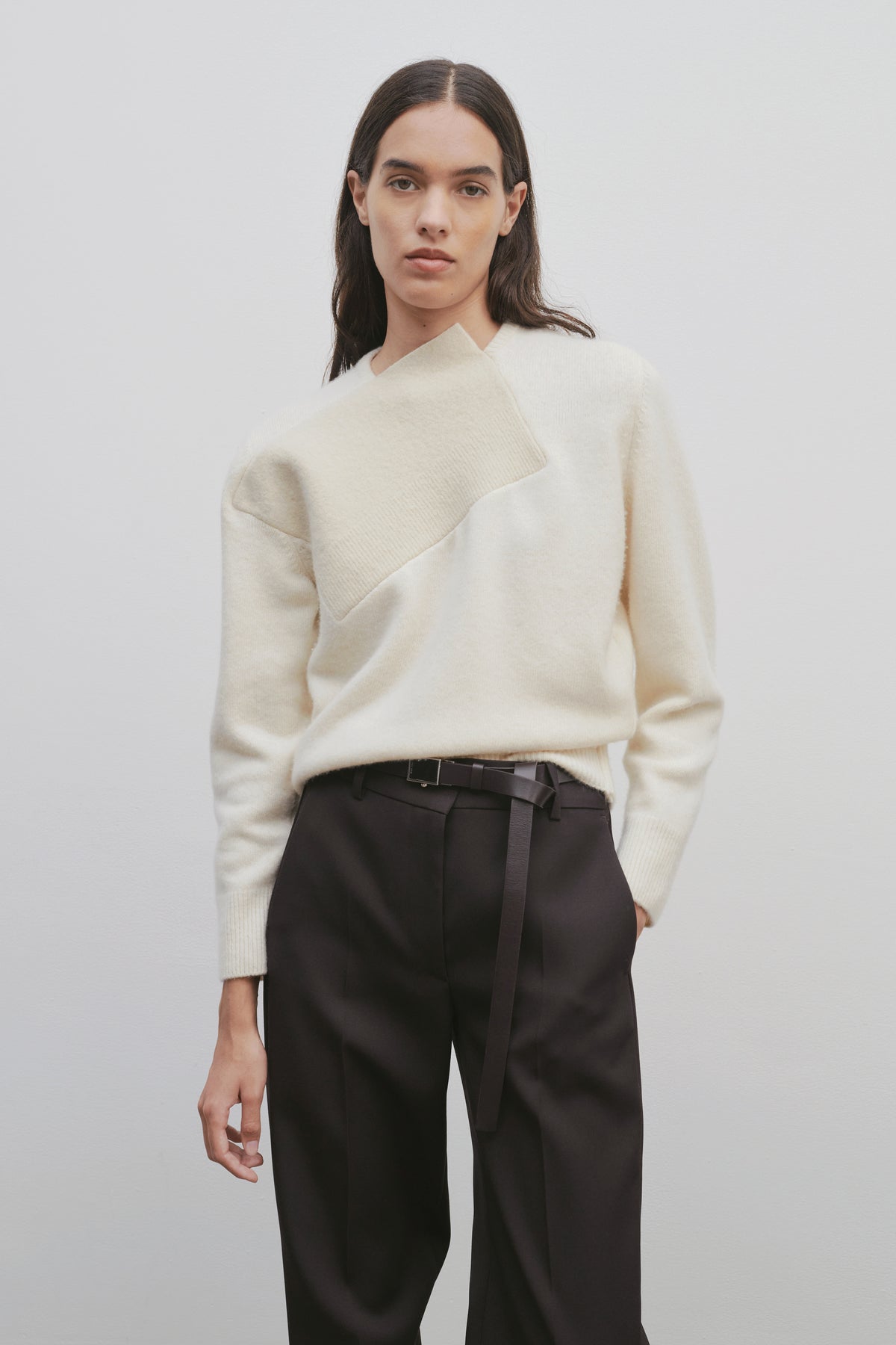 Enid Top White in Merino Wool and Cashmere – The Row