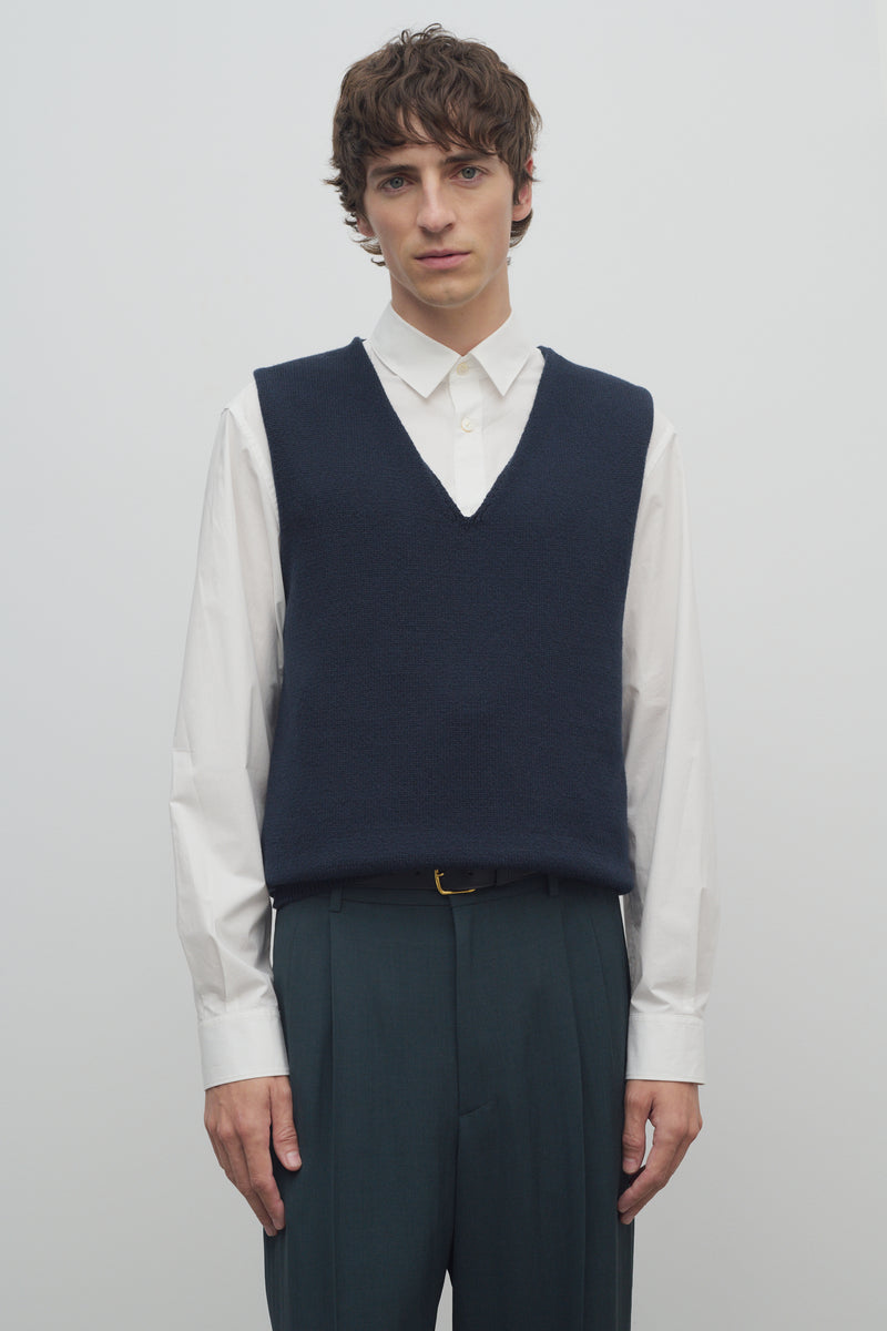 Cowen Vest in Virgin Wool and Cotton