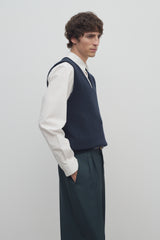 Cowen Vest in Virgin Wool and Cotton