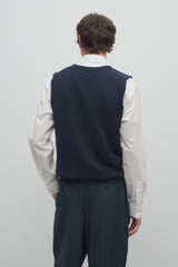 Cowen Vest in Virgin Wool and Cotton