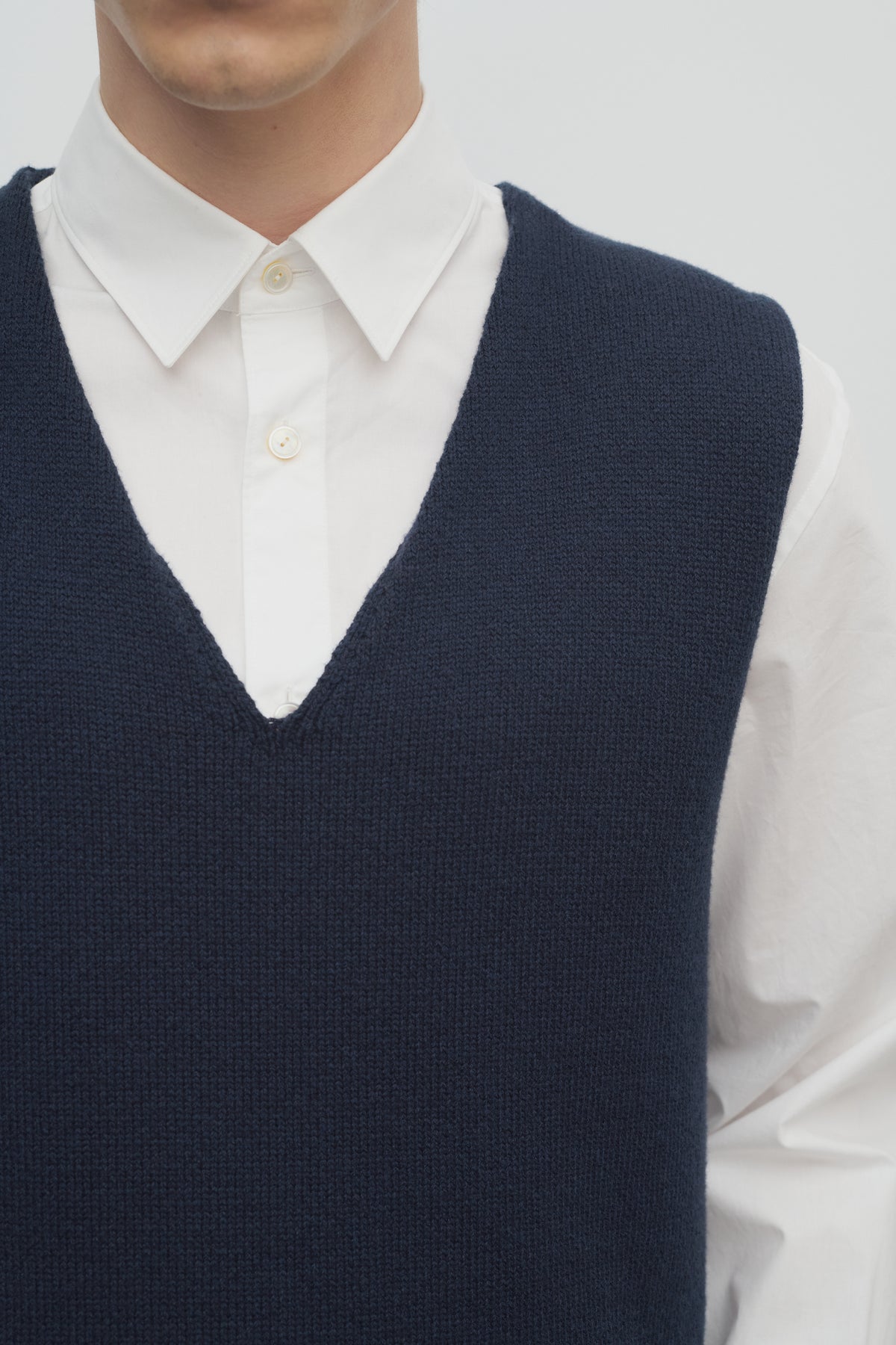 Cowen Vest in Virgin Wool and Cotton