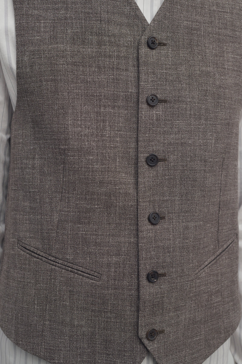 Yuri Vest in Silk, Linen, and Virgin Wool