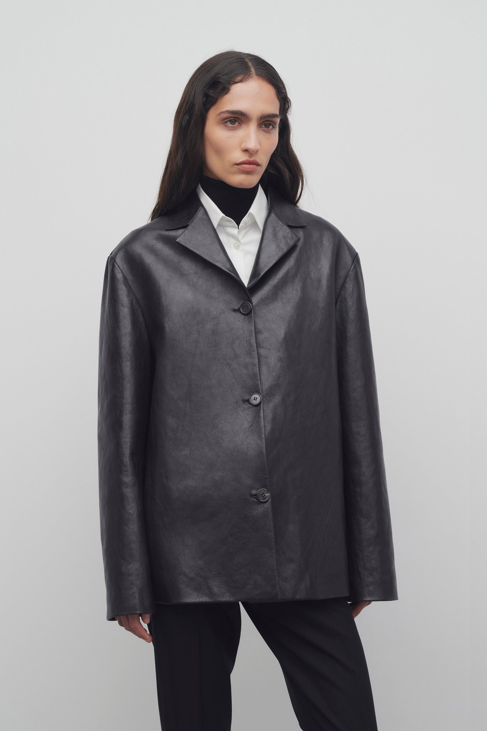 Fabian Jacket Black in Leather – The Row