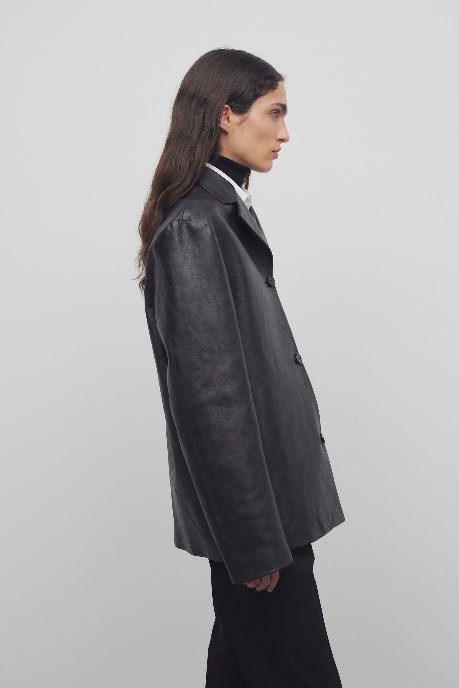 Fabian Jacket Black in Leather – The Row