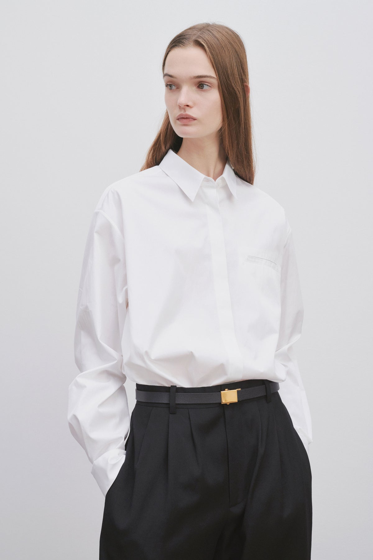 Eleni Shirt White in Cotton – The Row