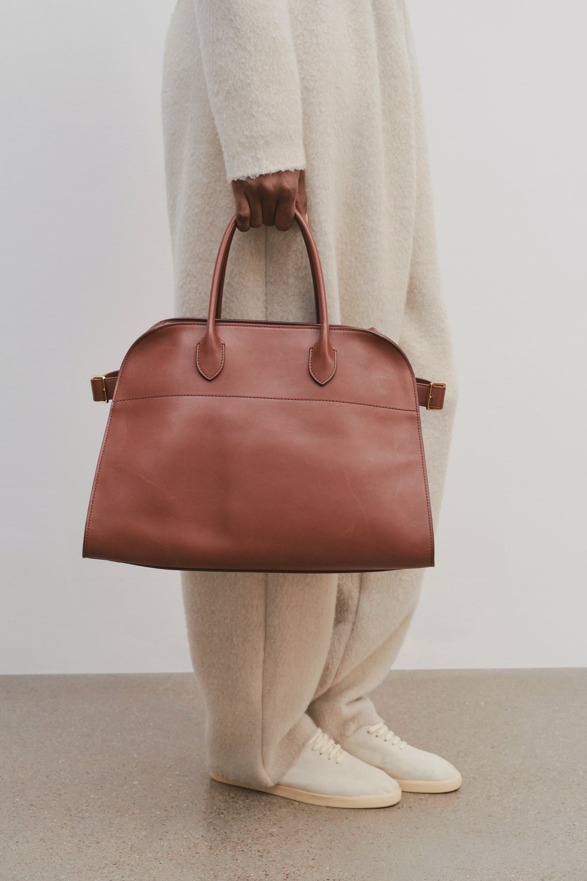The Row Margaux 15 Leather Handbag in Brown