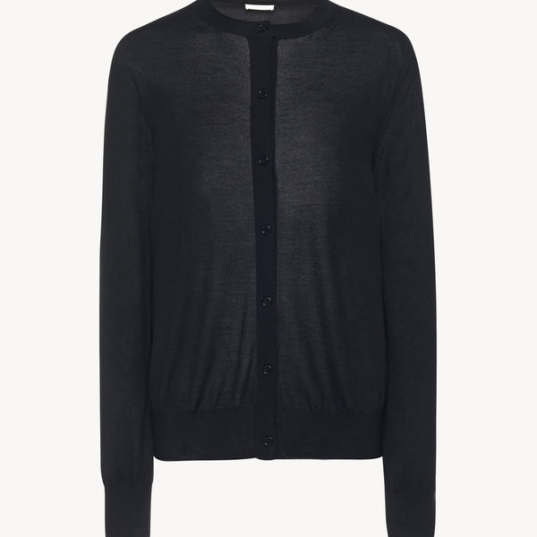 Battersea Cardigan Black in Cashmere – The Row