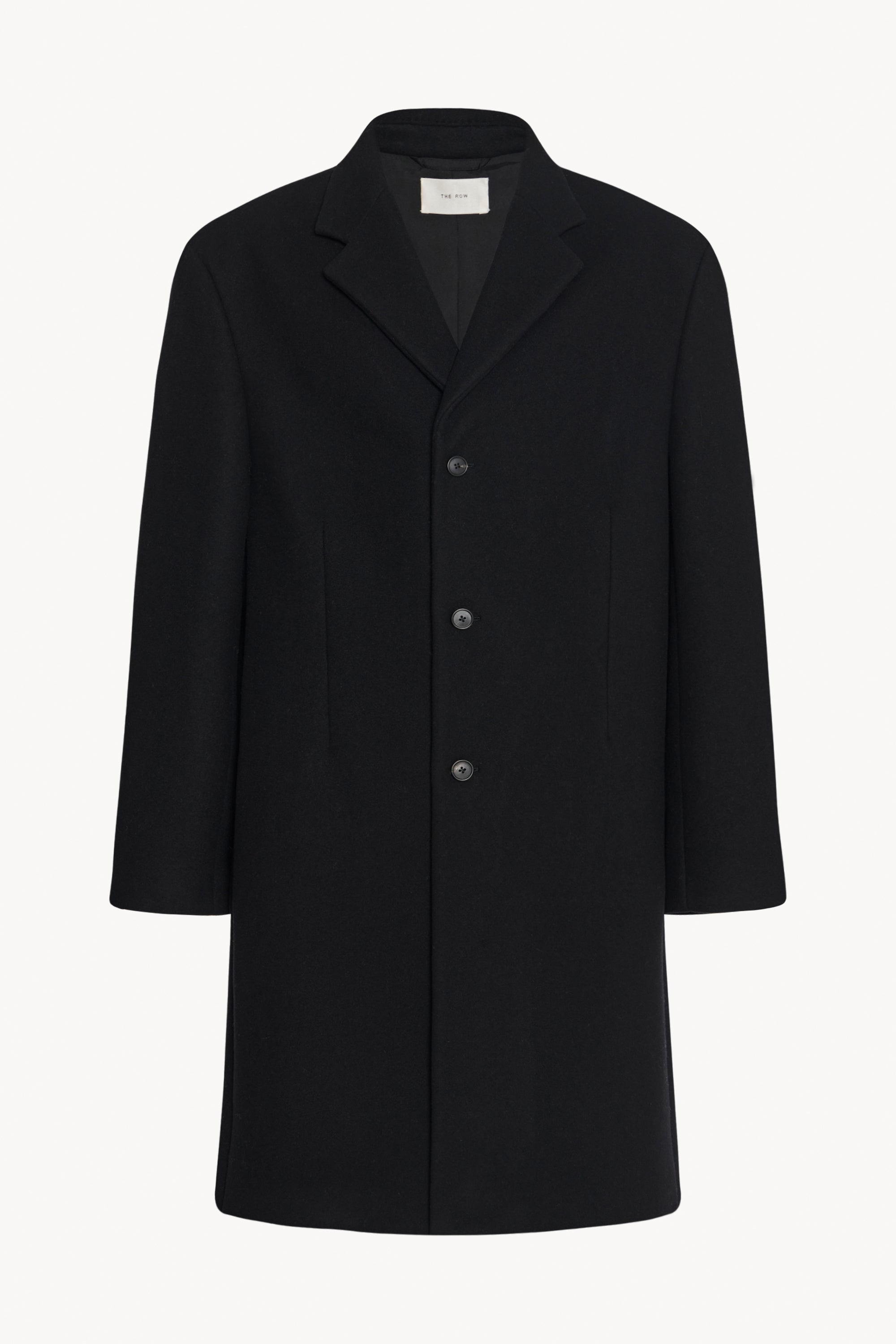 Thiago Coat Black in Wool and Cashmere – The Row
