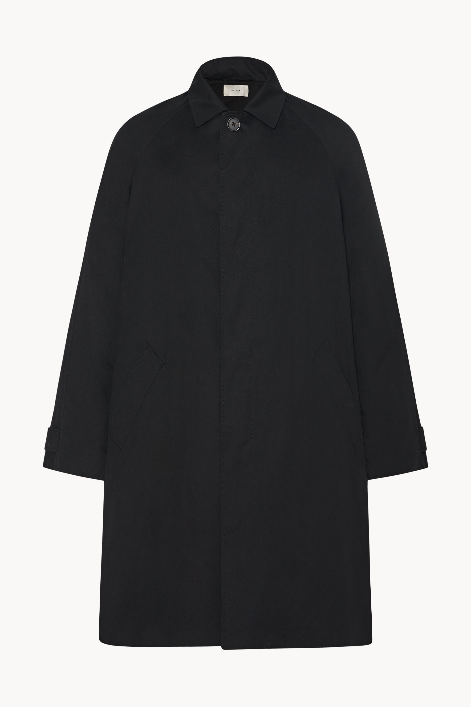 Clayton Coat Black in Cotton and Cashmere – The Row