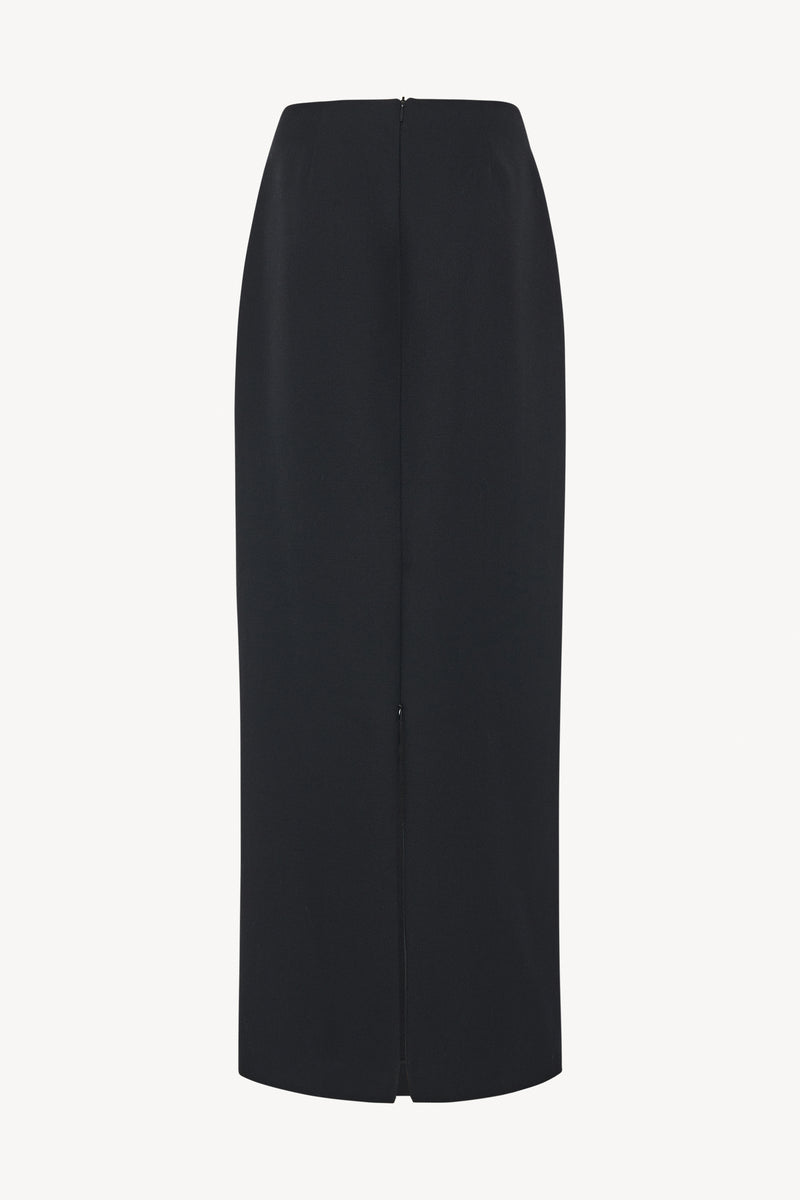 Bartelle Skirt Black in Wool and Mohair – The Row