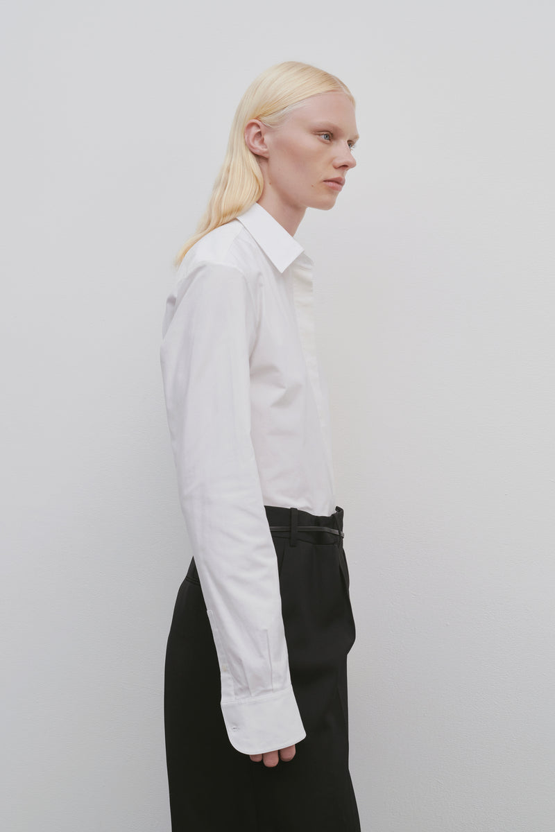 Derica Shirt White in Cotton – The Row