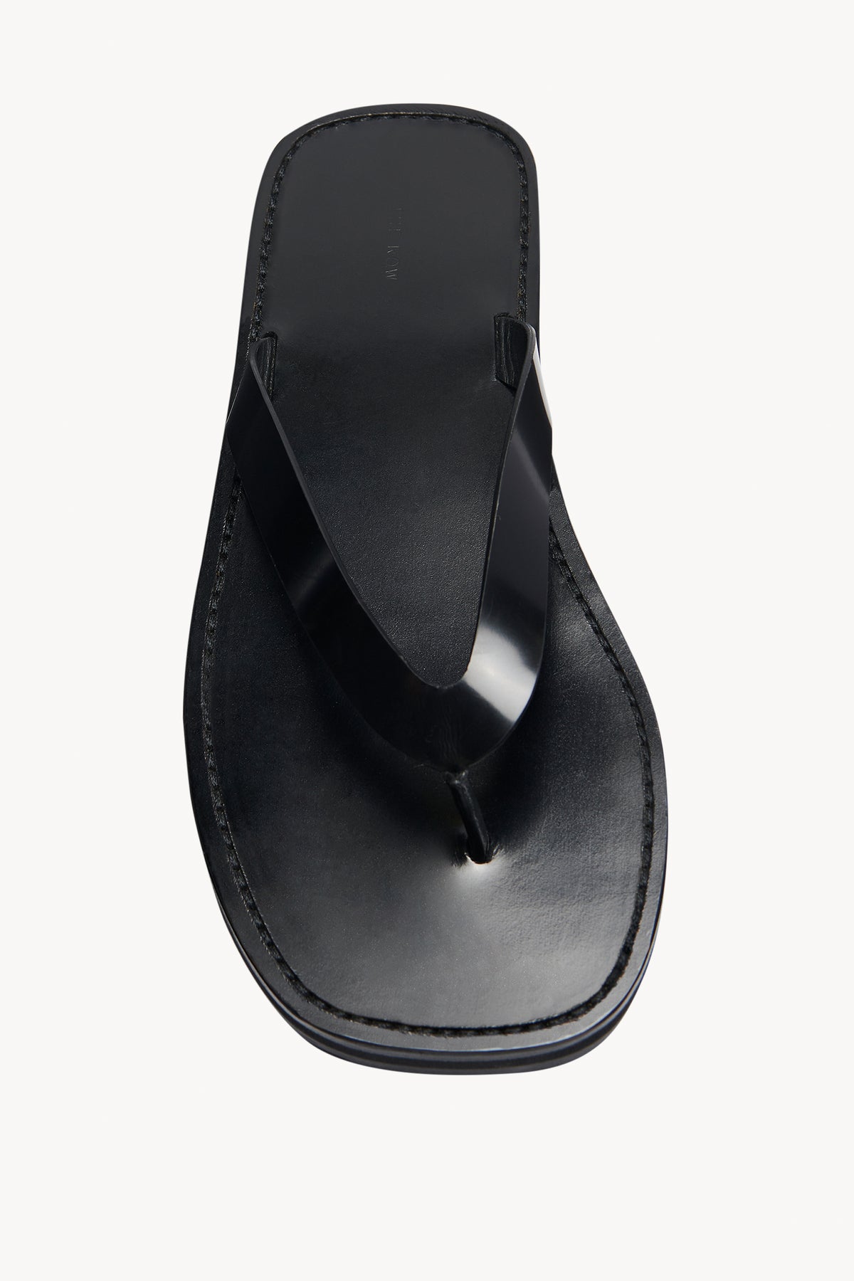 Hot Flip - Flip flops - Calf leather and fabric - Black
