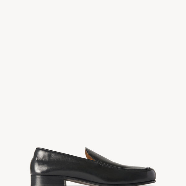 The Row Patent Leather Loafers in Black