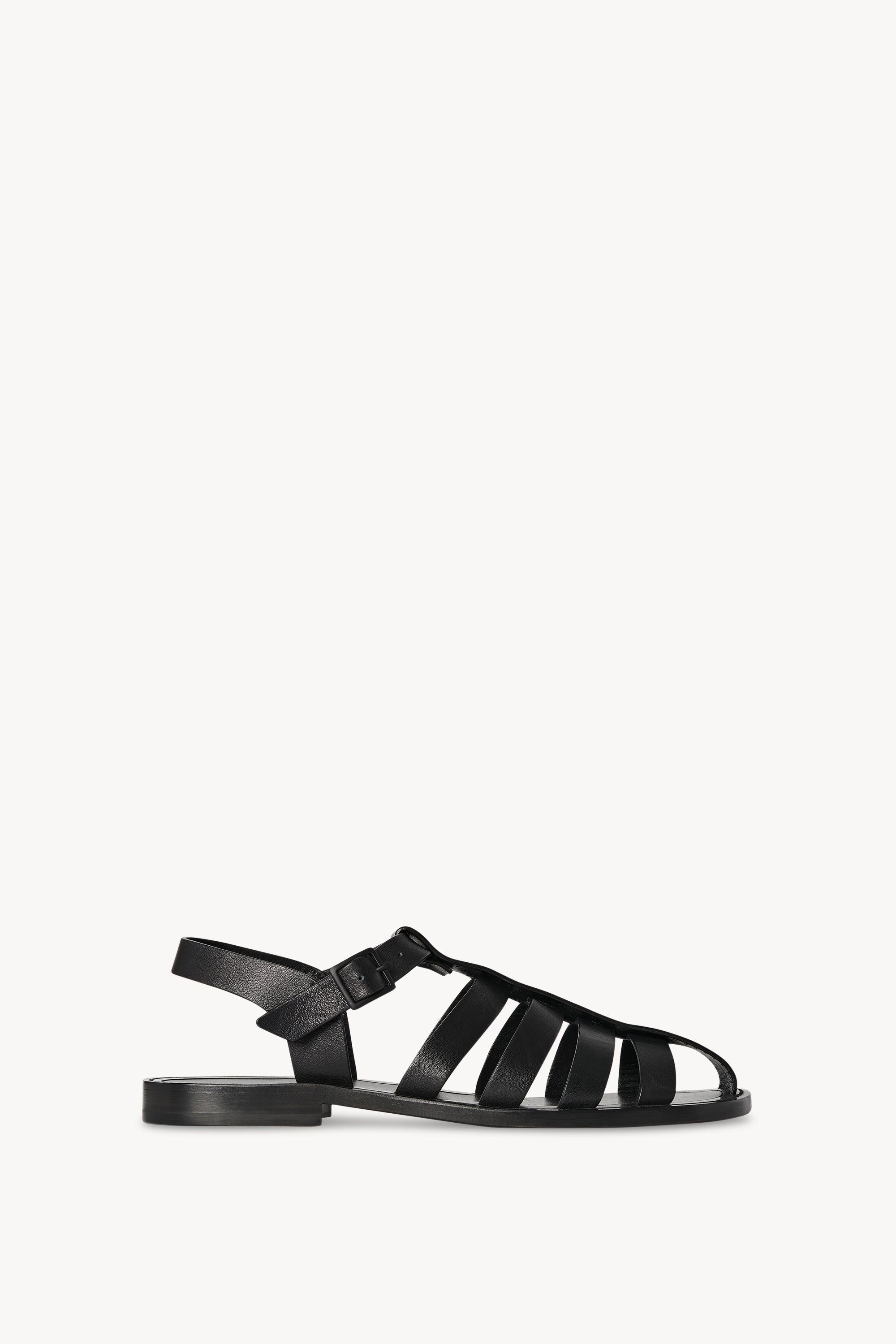 Pablo Sandal Black in Leather – The Row
