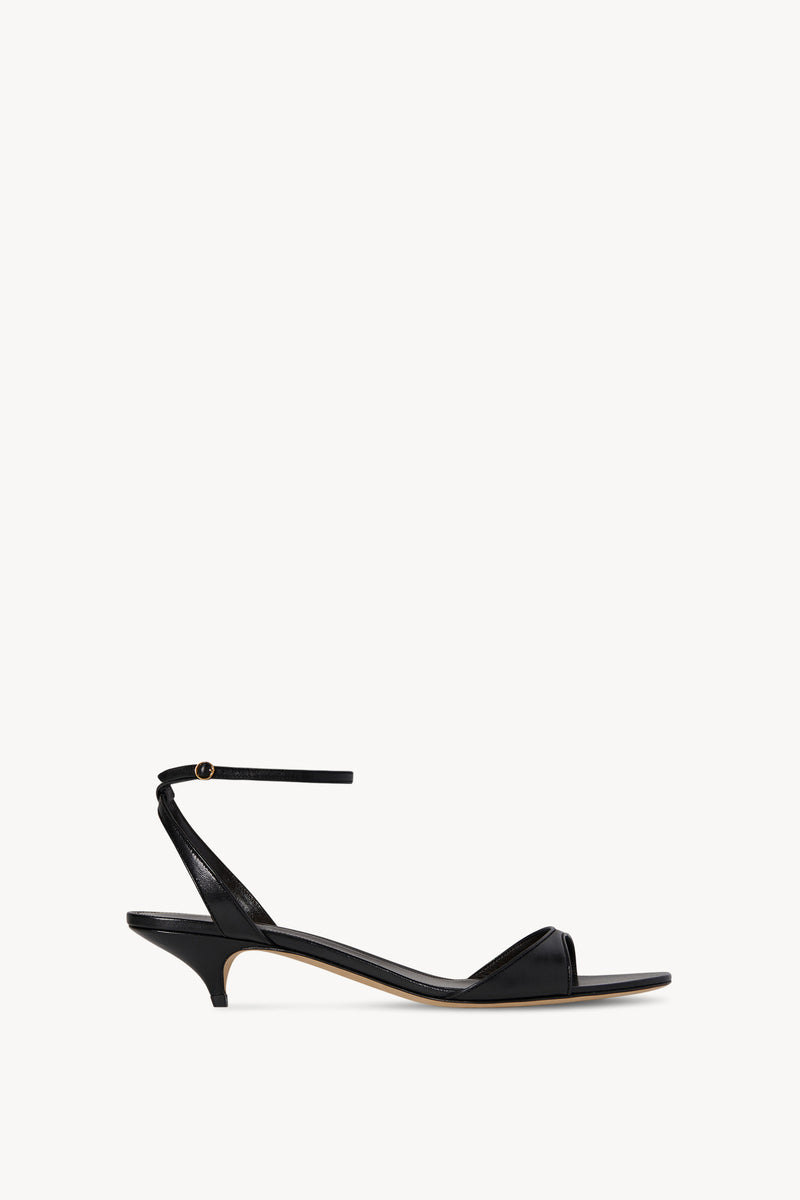 Vika Ankle Strap Kitten Heel in Leather