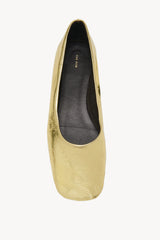 Square Ballet Flat in Leather