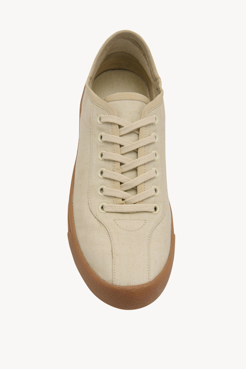 Canvas Sneakers in Viscose and Linen