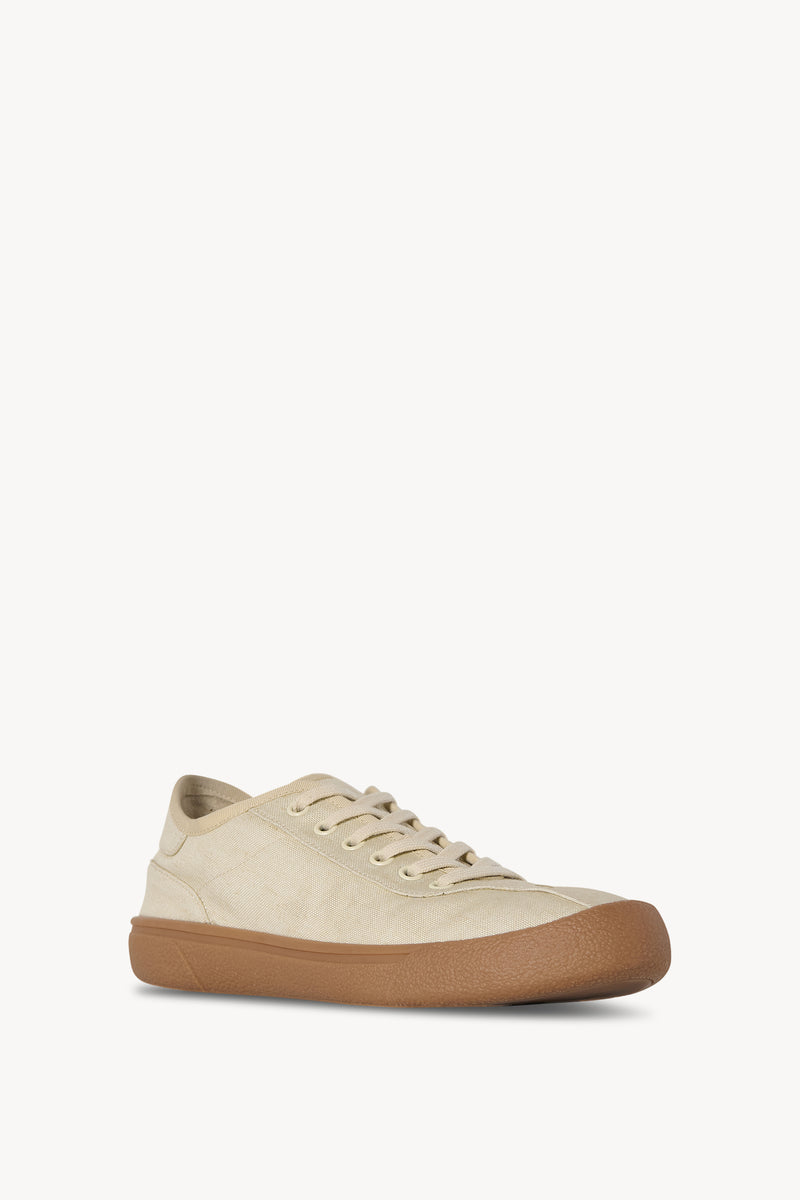 Canvas Sneakers in Viscose and Linen