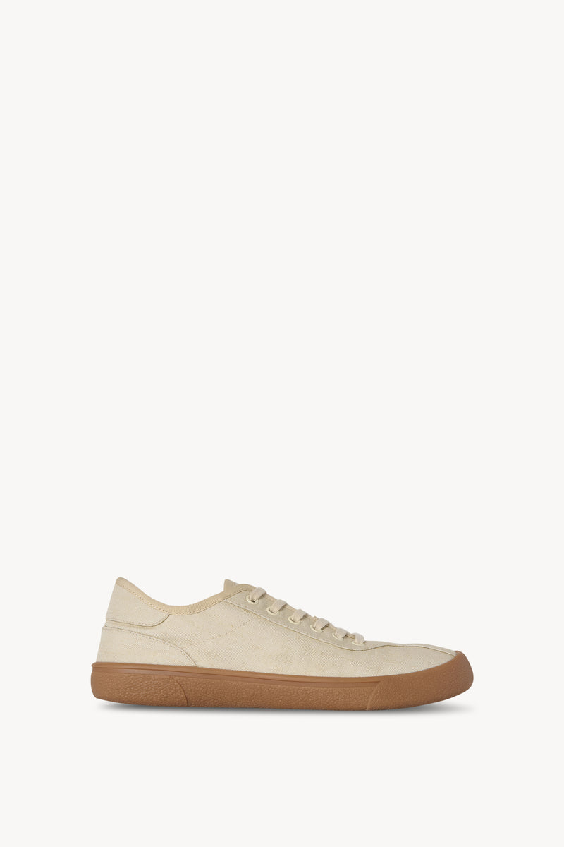 Canvas Sneaker in Viscose and Linen