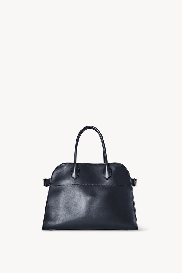 E/W Top Handle Bag Black in Leather – The Row