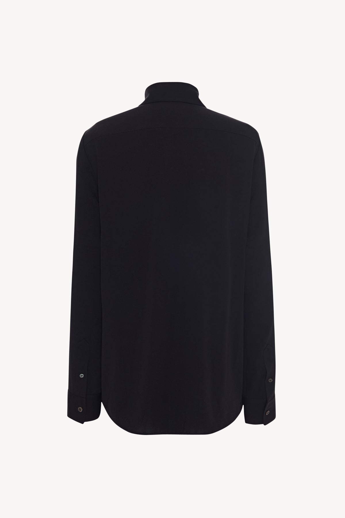 Petah Shirt Black in Stretch Silk – The Row