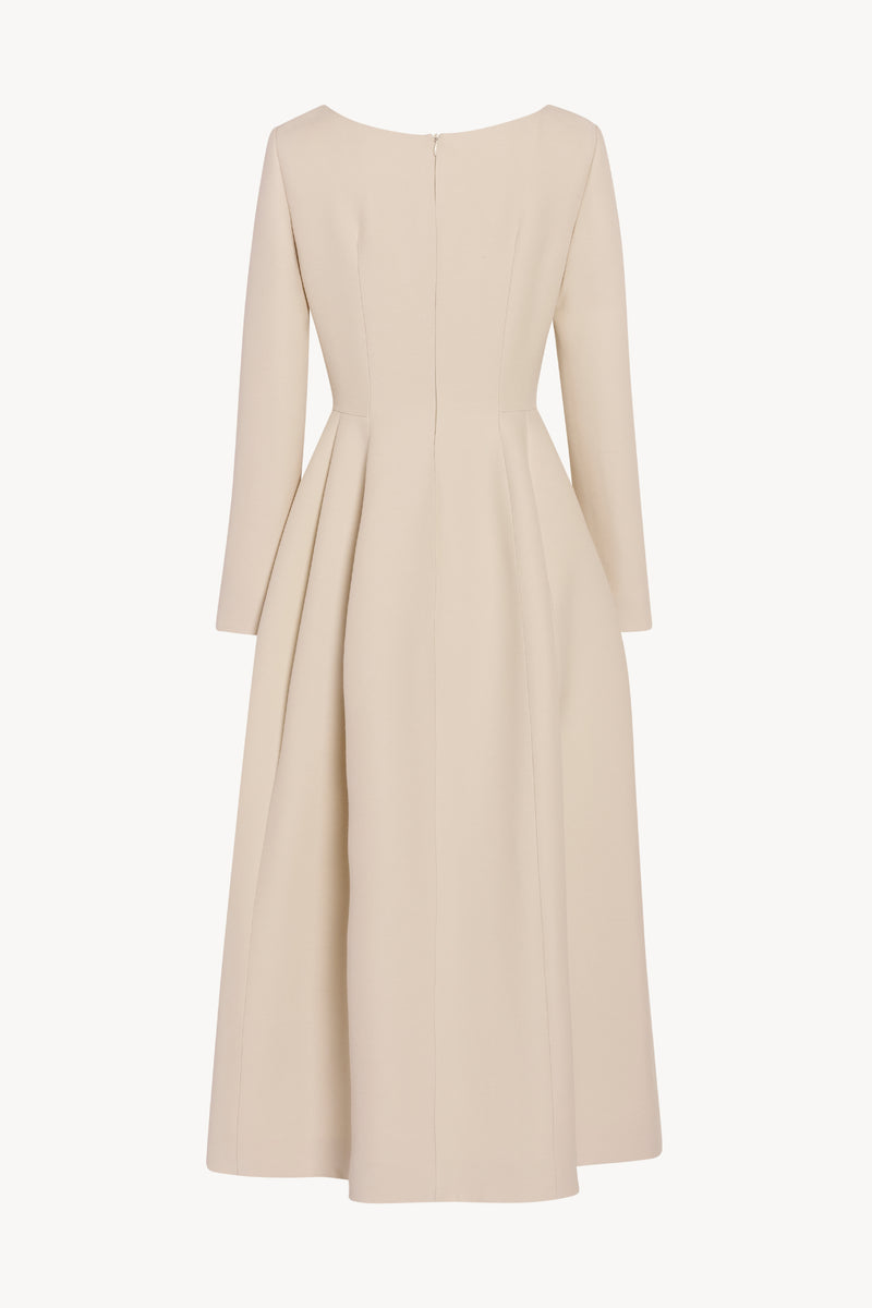 Lilibet Dress Beige in Wool and Silk – The Row